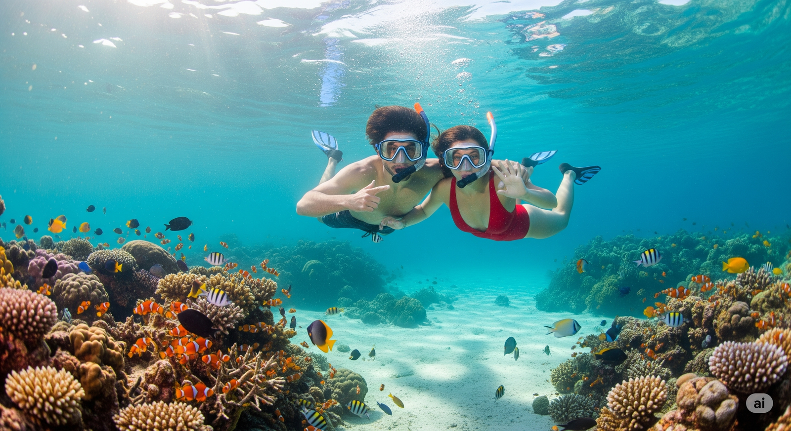 Mergulho em piscinas naturais cristalinas